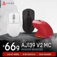 AJAZZ AJ139 V2 MC ratón inalámbrico para juegos PAW3311 12000DPI RGB base de carga magnética Macro definición ratón Gamer para ordenador portátil y PC
