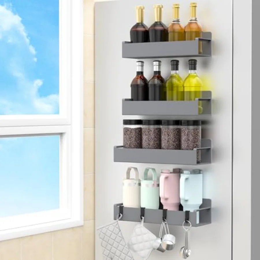 

Magnetic Spice Rack Organizer for Refrigerator and Oven, Fridge Organizers and Storage for Kitchen