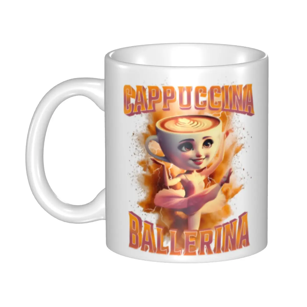 

Cappuccina Ballerina Italian Brainrot Coffee Meme Mugs Custom Coffee Ceramic Mug Creative Present