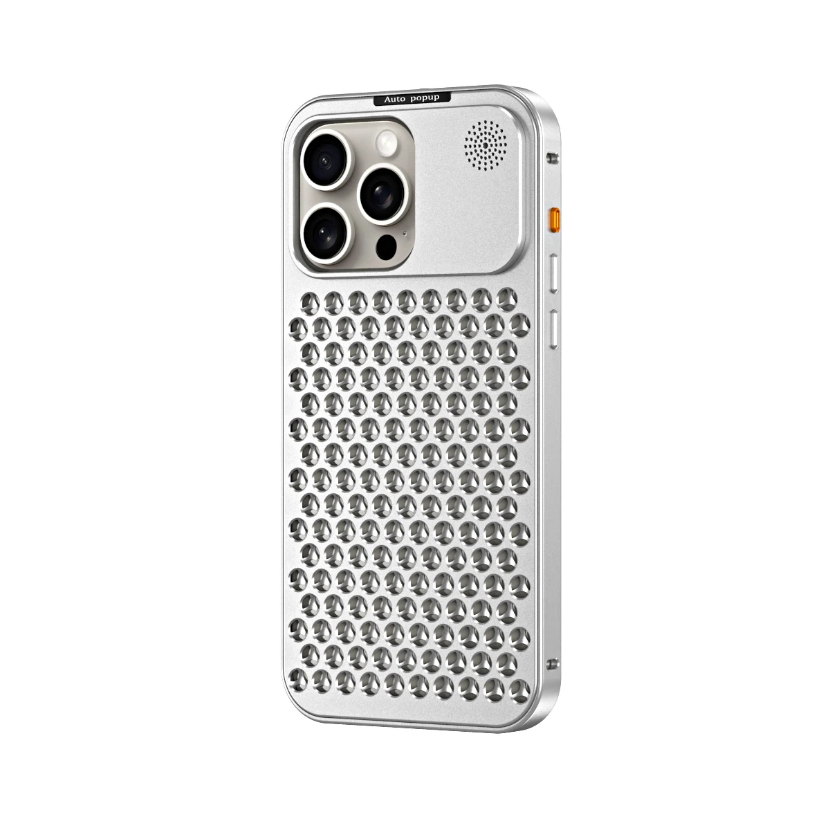 Premium Metal hollow heat dissipation holes Back Cover For iPhone 16 1514 13 12 Pro Max Spring buckle shockproof Phone Case