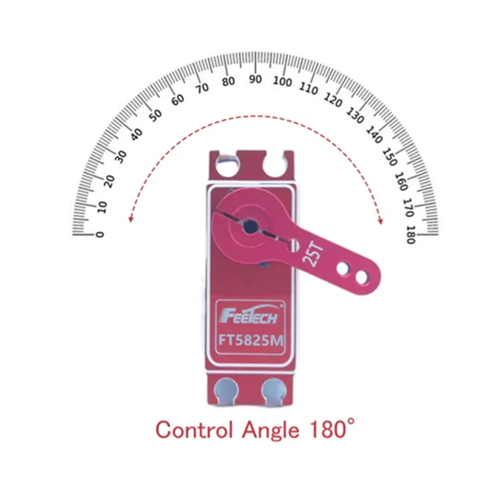 Feetech 7.4V 35KG Servo digitale FT5835M 180 gradi ad alta velocità grande coppia ingranaggio in metallo 25T braccio per RC Baja Car Boat braccio Robot fai da te