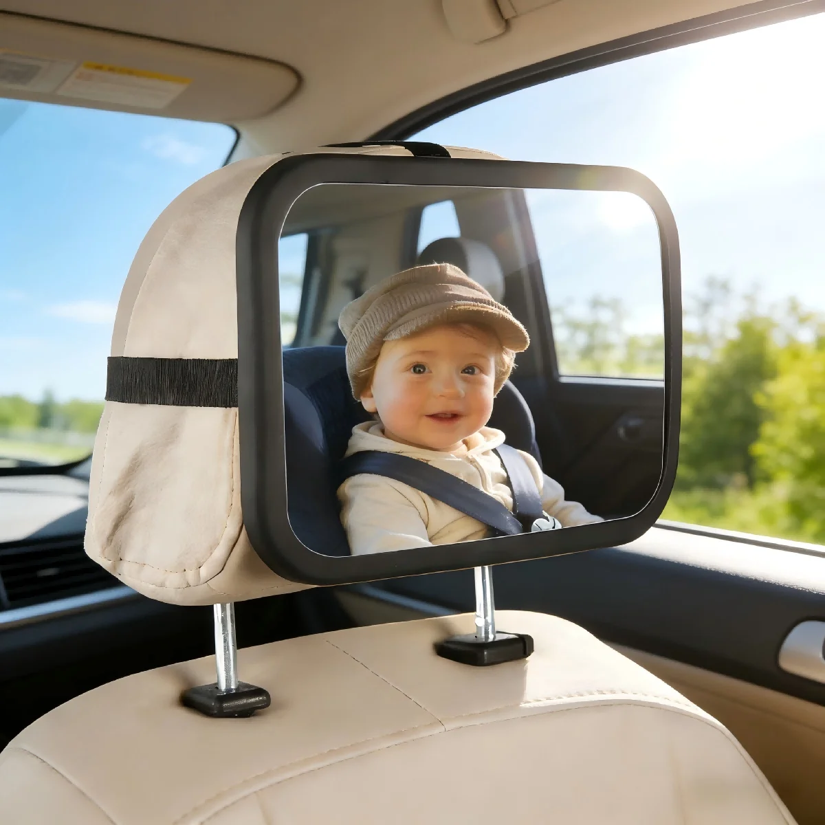 Baby Car Mirror for Rear Facing Seat, Shatterproof Acrylic Glass, Clear Wide View,Infant Mirror for Car Seat Rear Facing