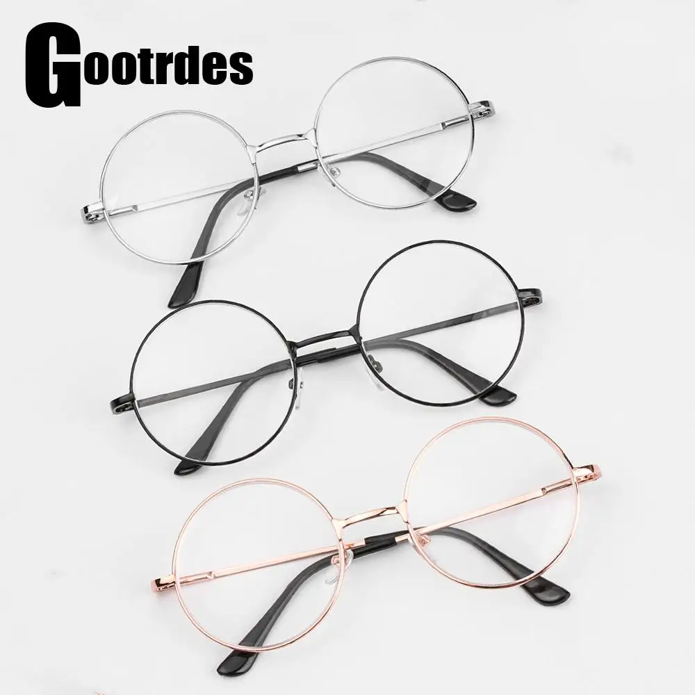 Vintage Round Nerd Myopia Glasses for Women Men Classic Metal Frame Short Sighted Glasses Vision Care -1.00~-4.0 Diopter Eyewear