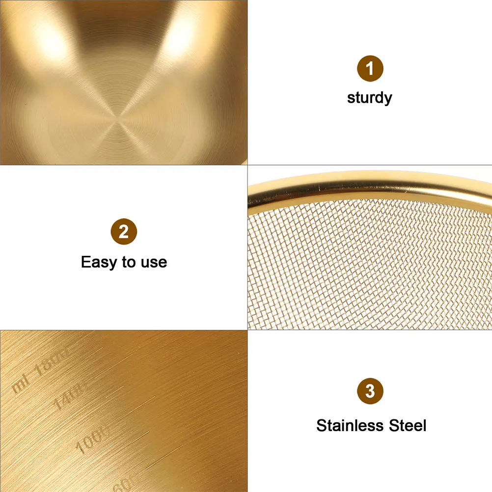 

1 set 1 Set Of Stainless Steel Drainer Food Basket For Vegetable Fruit Washing Rice Cleaner Strainer Kitchen Mesh Sieve Bowl