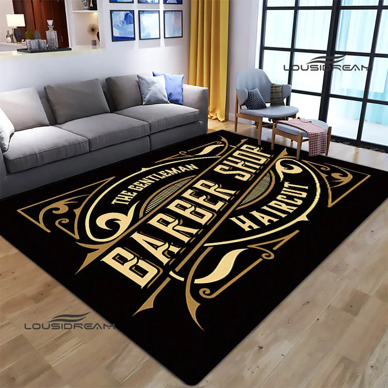 Barbershop logo retro custom carpet non -slip carpet living room bedroom carpet photography props yoga mats birthday gifts