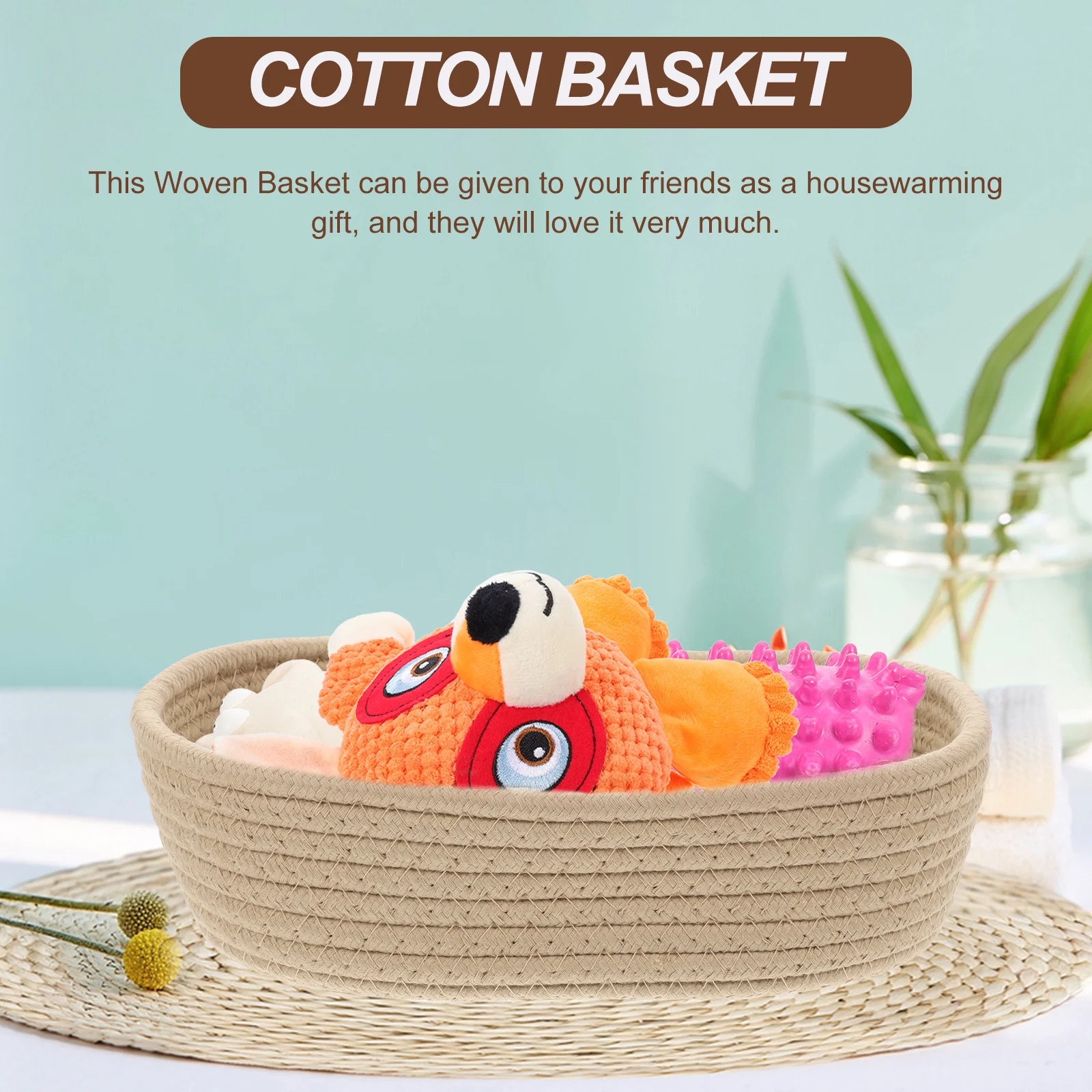 

Storage Basket Woven Organizer For Home Office Desk Dining Table Cotton Small Woven Storage Basket For Books Sundries