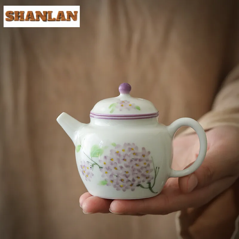 120ml Hand-painted Embroidered Ball Tea Pot Household Handmade Filter Teapot Chinese Pot Tea Making Kettle Drinkware Ornaments