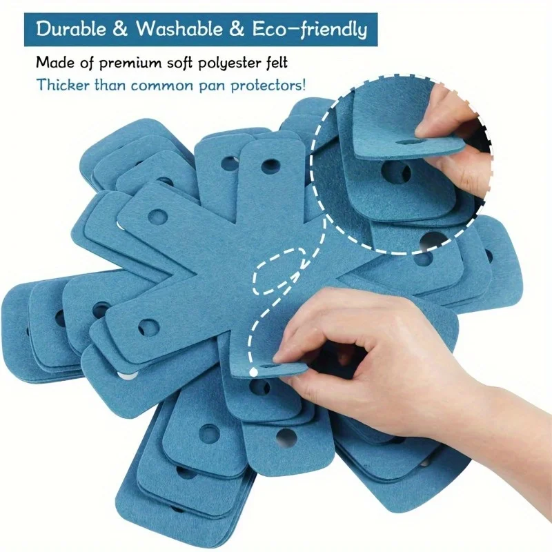 4 kitchen dividers of different sizes, stacked separation pads, for protecting and separating pans and pans, kitchen gadgets