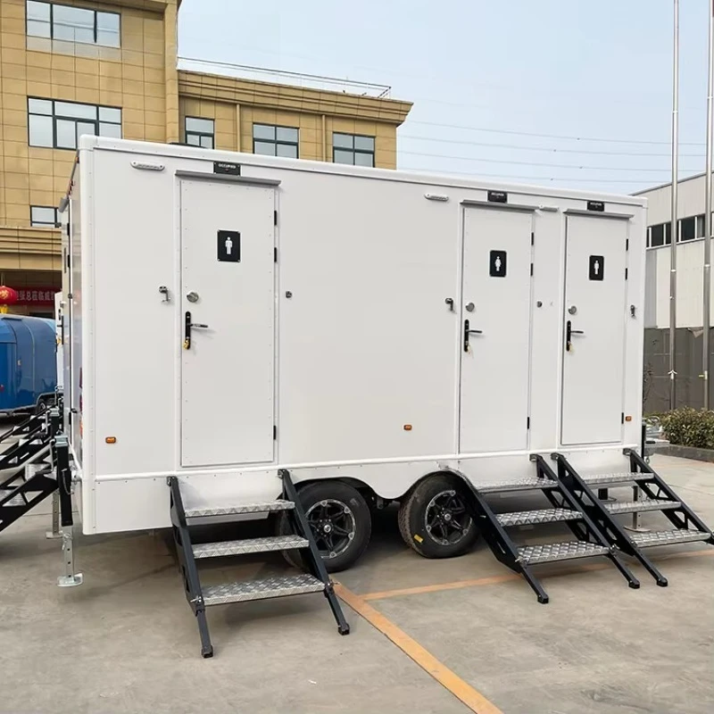 Wecare 3 bancarelle Mobile Toilette portatile Rimorchio Toilette portatile Mobile in plastica per campeggio all'aperto