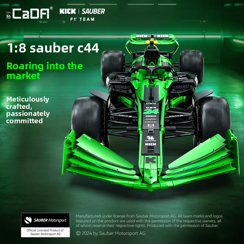 

Cada 1:8 MOC Sauber F1 Team C44 Formula-1 F1 Racing Car Number 24 Спортивный автомобиль Строительные блоки City KICK Автомобильные кирпичи Игрушки в подарок