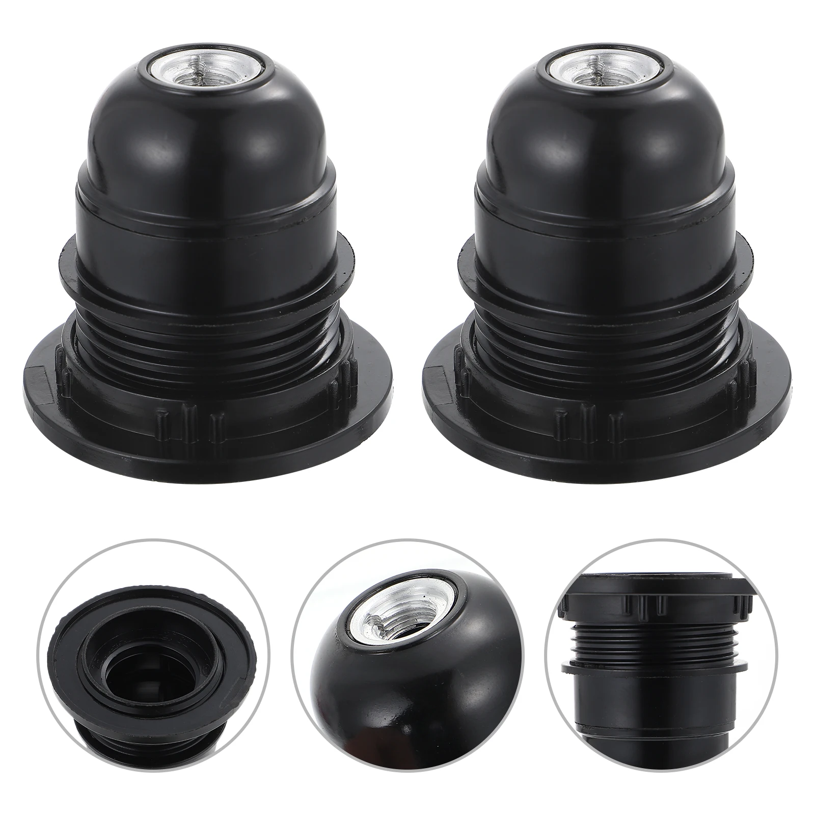 

4pcs E27 Bulb Socket Lamp Holder Screw Base Light Connector Aluminum Material Long Service Life Easy Installation