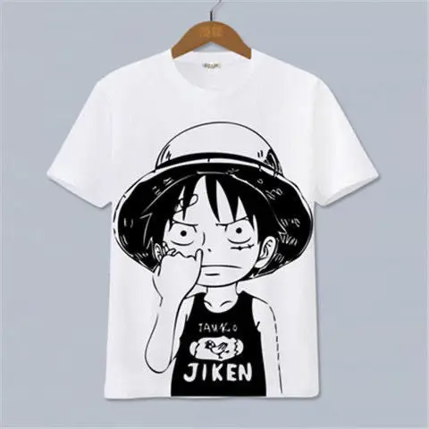 Uma peça anime roupas periféricas de manga curta camiseta dos desenhos animados dos homens e das mulheres y2k algodão impressão t harajuku streetwear topos