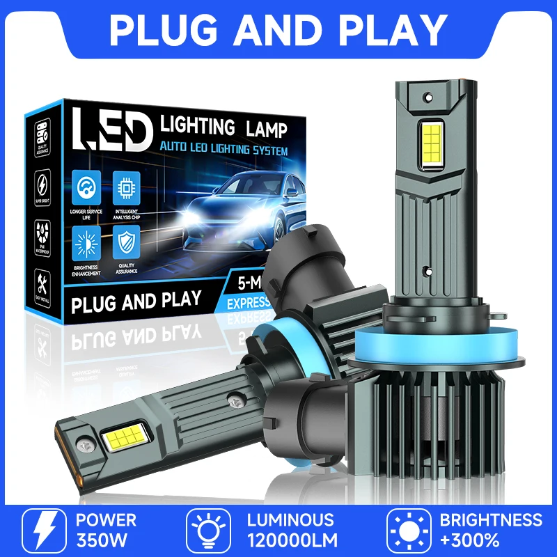 

Светодиодные лампы H1 H4 H7 9005 H11 для автомобильных фар, белый свет, противотуманные фары, Plug&Play, дизайн 1:1 как галогенные, автомобильные светодиодные фары 12В