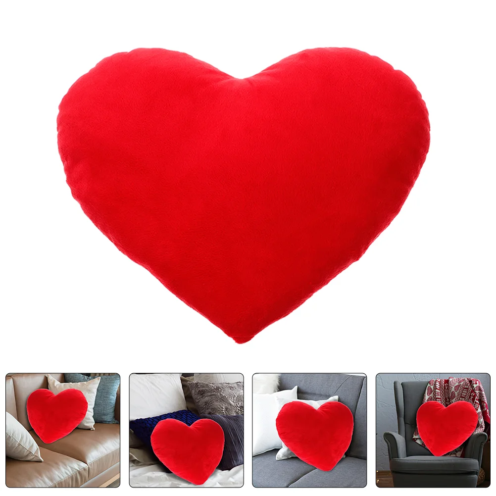 Plush Heart Shaped Pillow Throw Cushion Pillowcase Decorative Bride Ring Bed Pillows