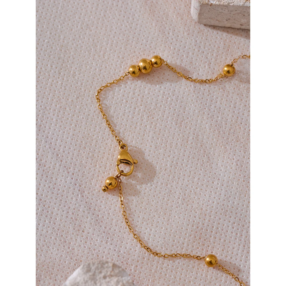Yhpup Statement Stainless Steel Vintage Beads Chain Handmade Sweater Necklace Trendy Golden 18K Gold Plated Fashion Jewelry New