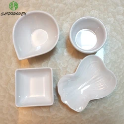 Salmon Naked Mustard Sauce Dish Fashion Restaurant 100% Melamine Imitation Porcelain White Dinnerware Dinner Plate