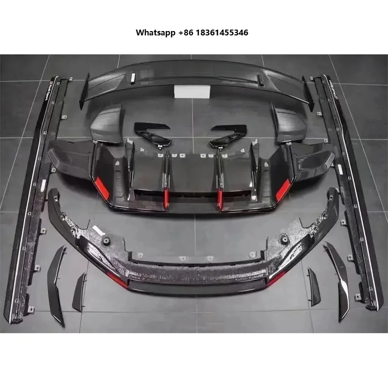 For R8 High Quality Dry Carbon Fiber Front Lip Bumper Shunt Side Skirt Rear Diffuser Spoiler