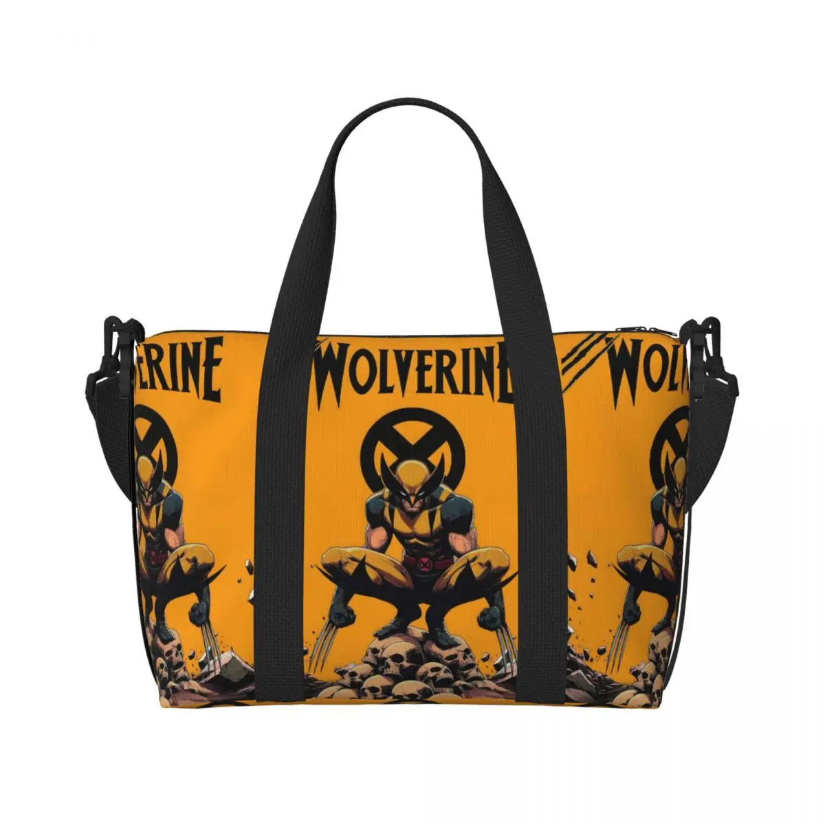 

Custom Wolverine Anime Cartoon Beach Tote Bag Women Cool Superhero Big Compartment Beach Gym Travel Bags
