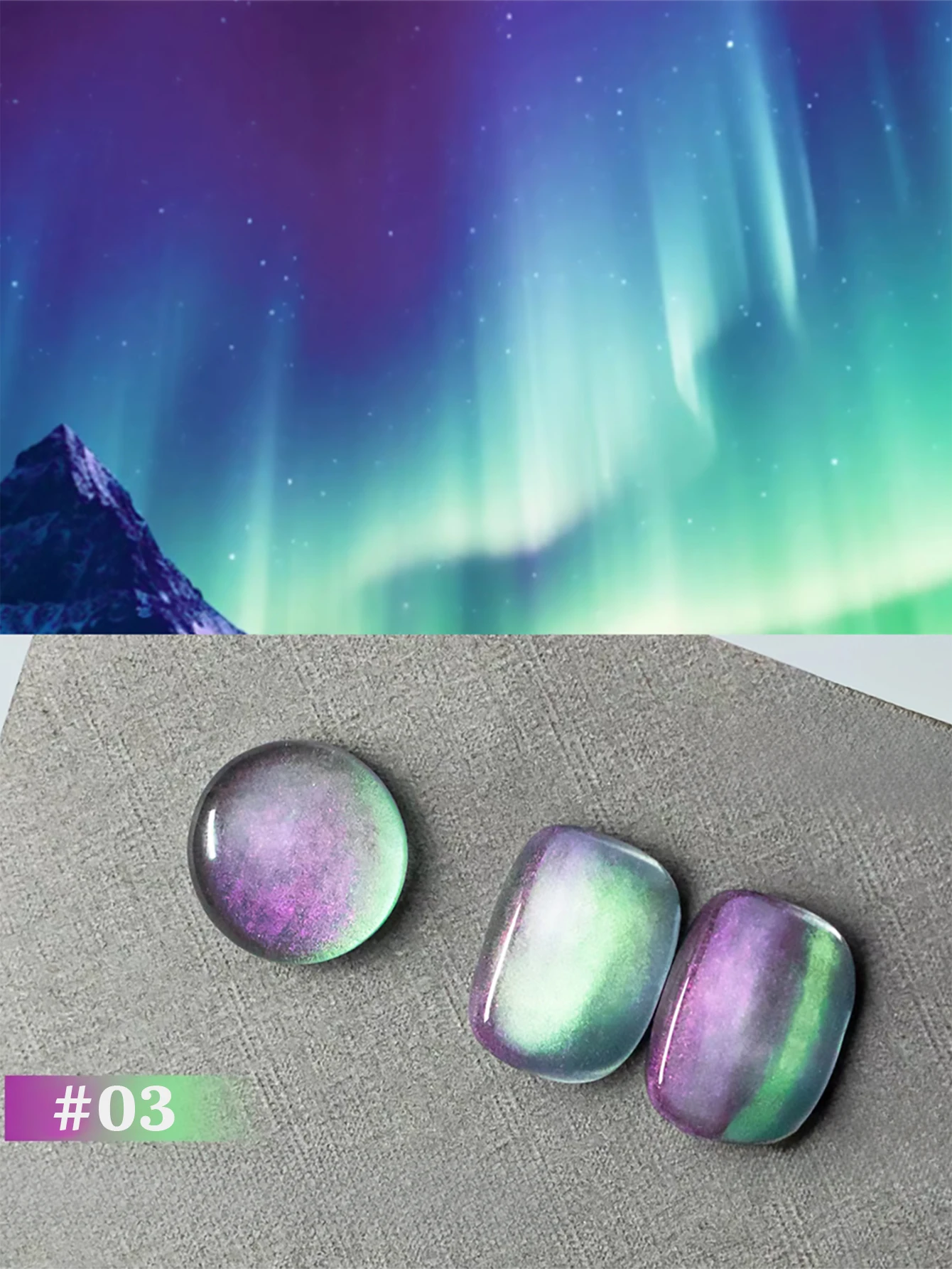 1pcs PSK Green Aurora Fantasy Cat Eye Gel Nail Polish Dreamy Fantasy Star Sky Crystal Glass Beads Cat Eye Nail Art Nail Supplies