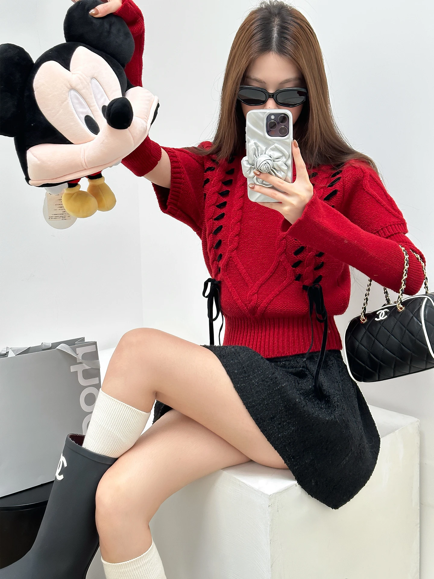 

Cisas Arrival 2025 Autumn Winter New Korean Sle Knitted Sweater Design Sense Knitwear Soft Wool Blend ort Sve roun...