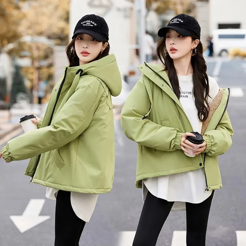 Exploded Down Cotton Jacket Ladies Parkas Winter 2026New Loose Warm Cotton Padded Coat Short Outwear Women Pai Overcome Overwear