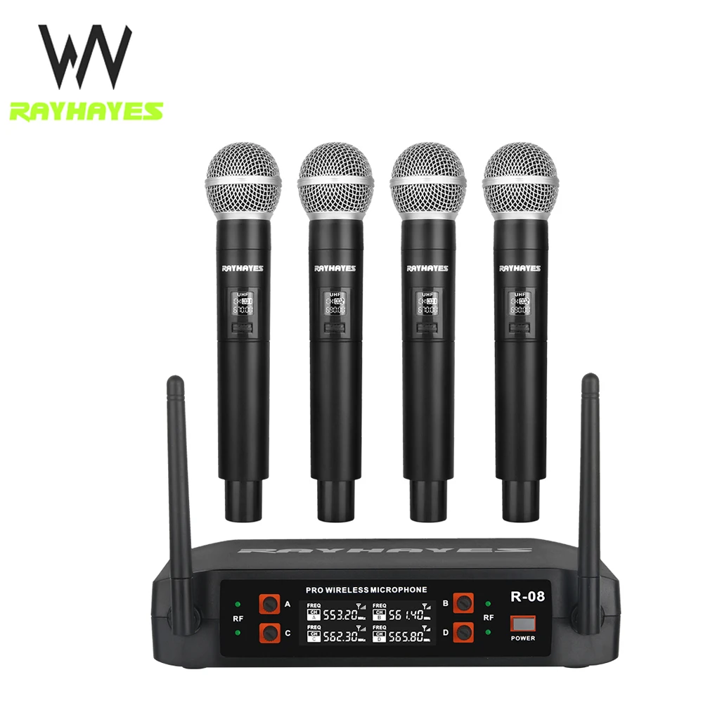 

RAYHAYES 4 Channel Wireless Microphone System