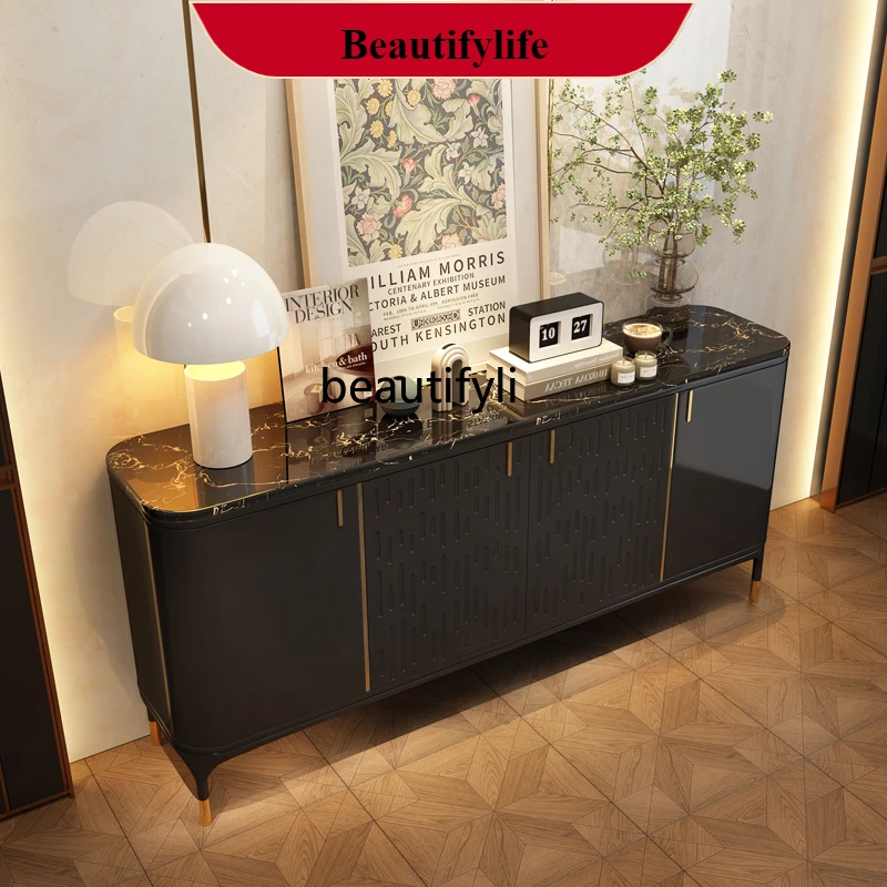 

G1218 French Style Light Luxury Entryway Cabinet Opposite Door Living Room Vintage High-End Marble Sideboard Storage Cabinet