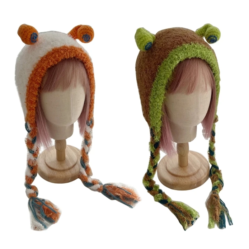 Plush Beanie หมวกสำหรับหญิงสาวหู Muffs หมวกฤดูหนาวผู้หญิงหมวกกันลมอบอุ่นแฟชั่นกลางแจ้งกีฬา Soft Skull Dropship