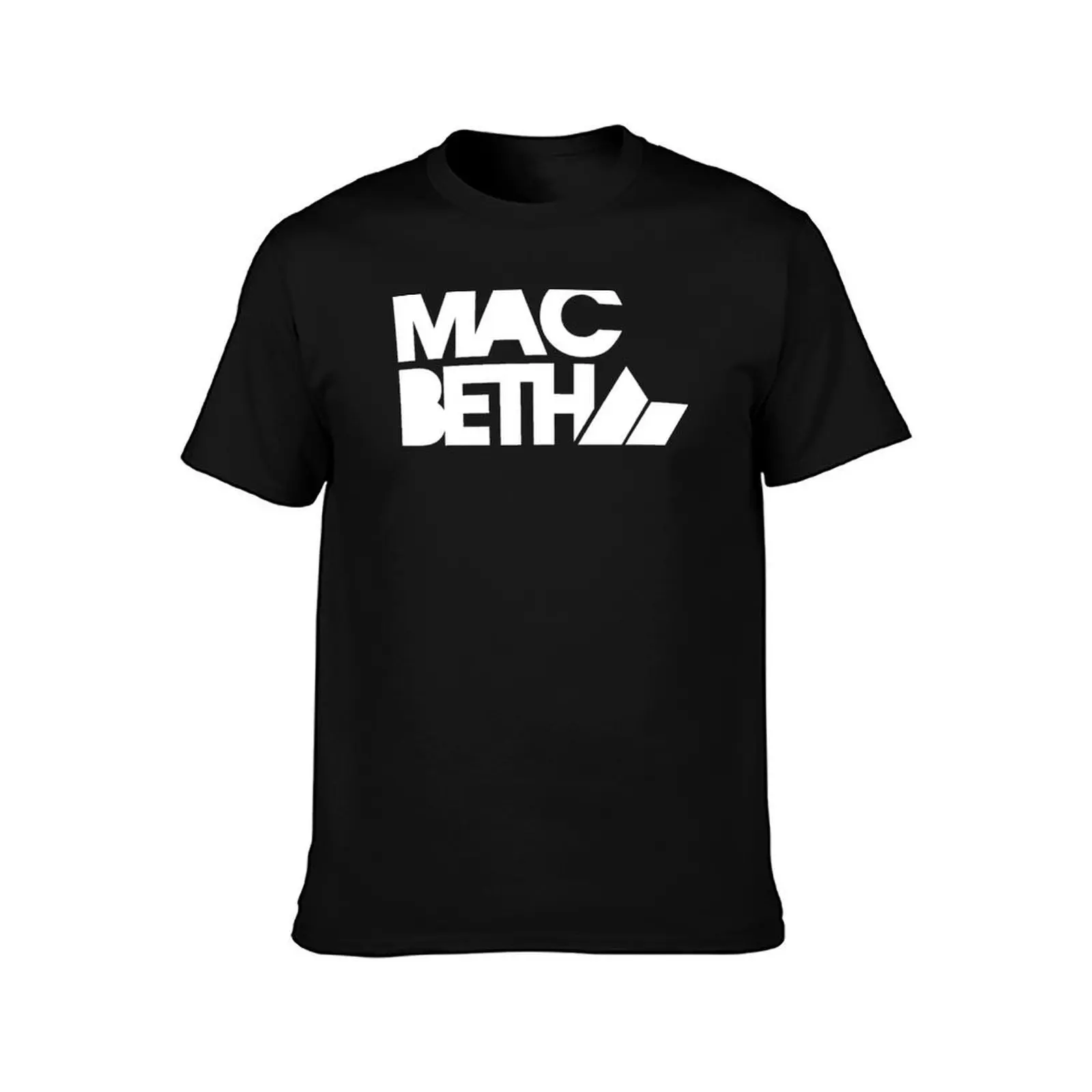 Macbeth - Stacked T-Shirt, Summer Casual Cotton Tee, Oversized Streetwear Tops, Vintage Graphic Print, Loose Fit Short Sleeve
