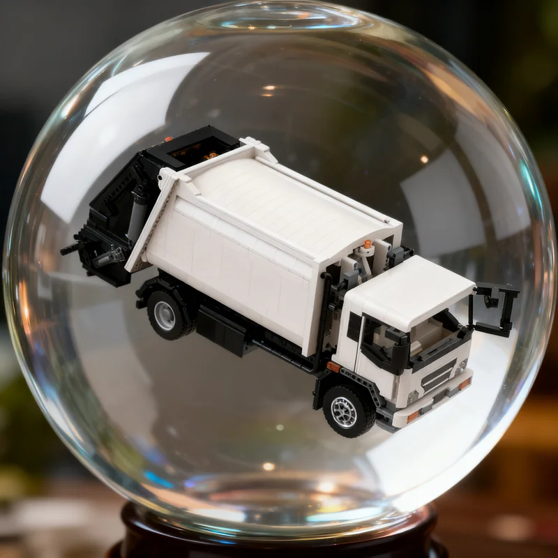 3150PCS MOC Municipal Waste Truck Model Technical Mechanical Engineering Precision Assembly Brick Showcase Decorative Toy Gift
