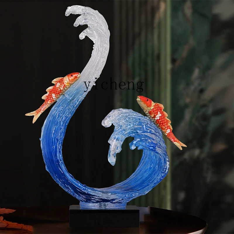 

ZC high-end wind and water ornaments light luxury home living room entrance wine cabinet decoration housewarming gift