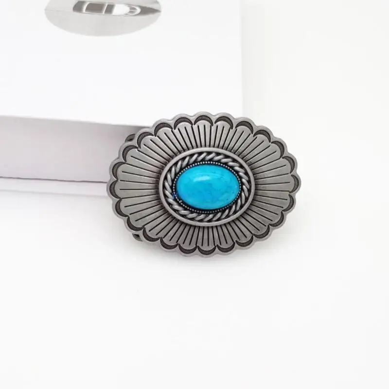 أبازيم معدنية باللون الفيروزي D0UD للأزياء ذات لمسة نهائية عتيقة رائعة لأحزمة جلد البولي يوريثان وإمدادات ديكور الأزياء