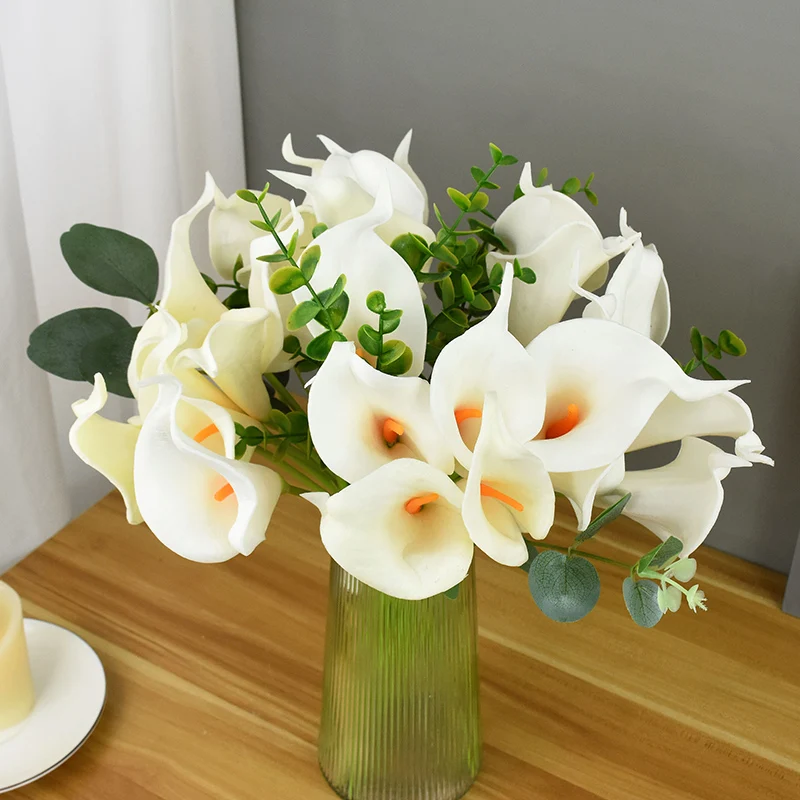 

5Pcs Artificial Calla Lily Flowers Bouquet Garden Room Home Decor Vase Ornament Birthday Wedding Party Decoration Fake Flowers