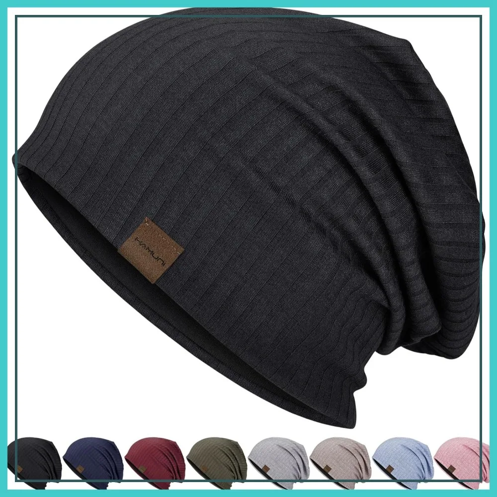 

Slouchy Beanie for Men Women Soft Lightweight Running Hat Chemo Cap Skull Cap