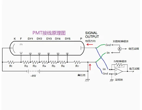 Photomultiطيات أنبوب PMT دائرة مضخم مخصص ؛ لوغاريتميك؛ النطاق الحالي 1pA-3mA ، D1