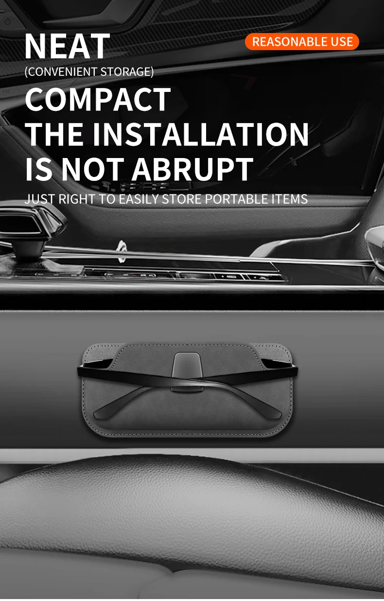 Neue Auto Sonnenschirm Gläser Rahmen Kreative Sonnenschirm Sonnenbrille Lagerung Box Multifunktionale Telefon Karte Lagerung Box Klebstoff Typ – Detail 10