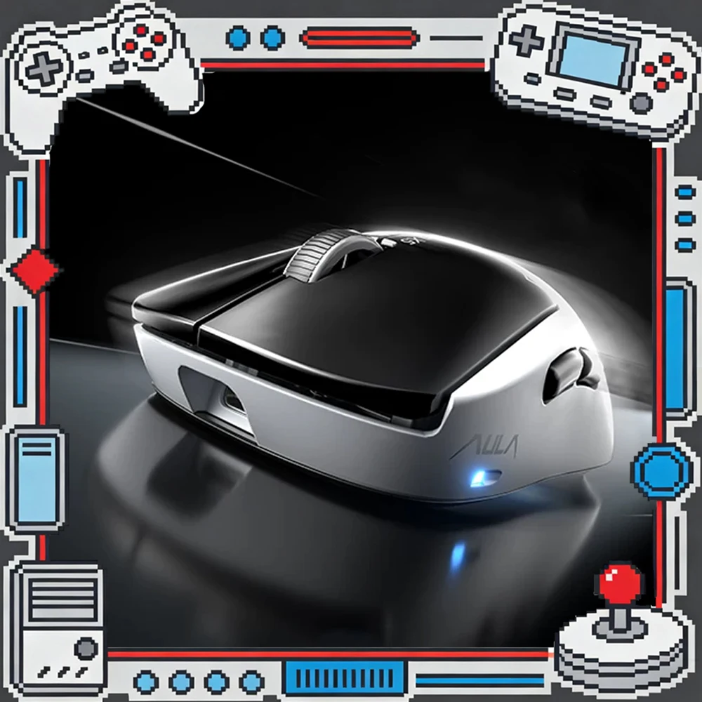 AULA Kunlun X5 Mouse Tri Mode Wireless Gaming Mouse PAW3955 EVO,SSHS Electromagnetic Micro Switch,8000Hz Polling Rate Mice