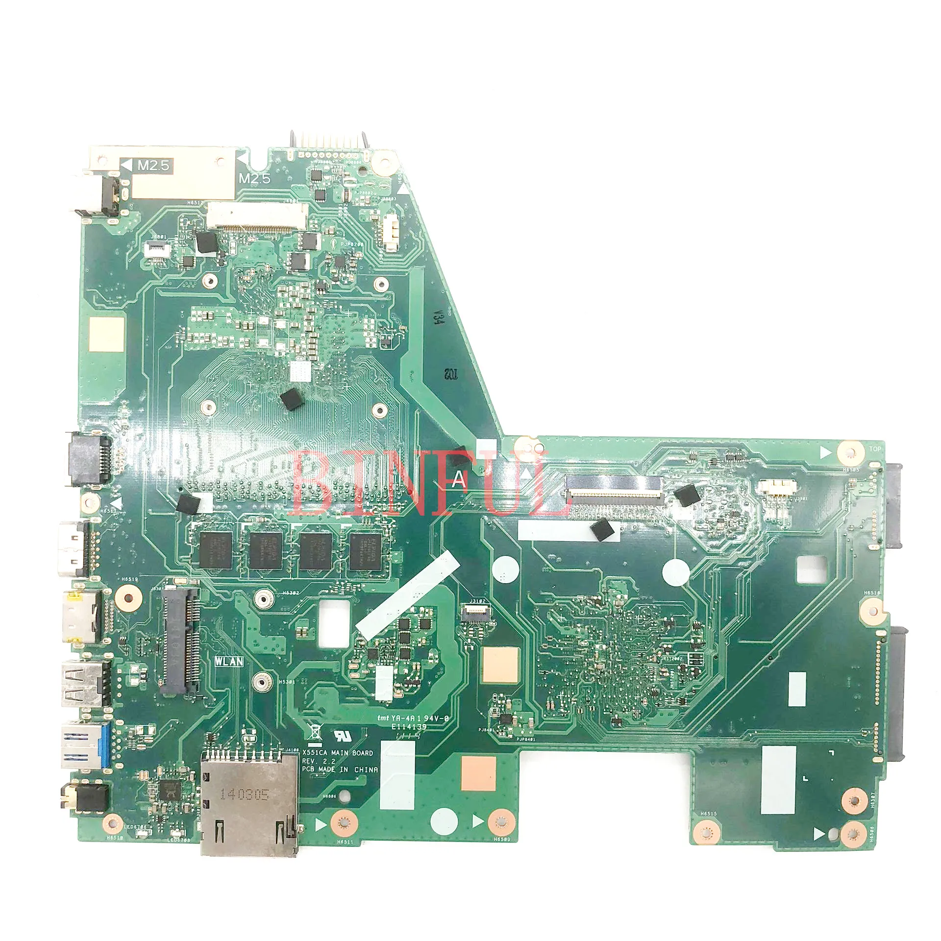 X551CA REV.2.2 Mainboard For Asus Laptop Motherboard With SR0N9 I3-3217U CPU SLJ8E 4GB 100% Full Tested Working Well