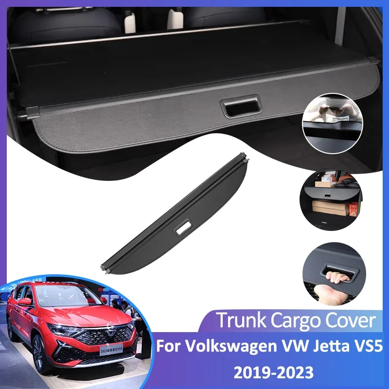 For Volkswagen VW Jetta VS5 2019 2020 2021 2022 2023 Rear Trunk Cargo Cover Retractable Luggage Curtain Waterproof Accessorie