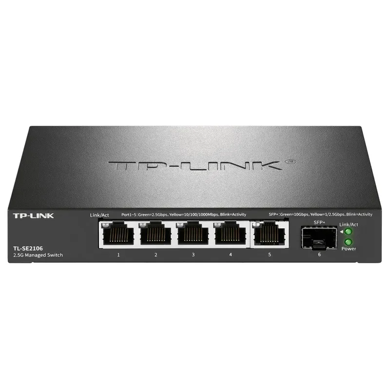 TP-LINK 10G SFP 5-Port Gigabit 2.5Gbps Managed Internet Network Ethernet 2.5G RJ45 Switches 10 Gigabit Fibra English Language