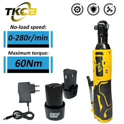 TKCB 3/8 Inç Şarj Edilebilir Akülü Elektrikli Cırcır Seti Açı Matkap Tornavida Vida Somunu Kaldırmak için Otomobil Bakım Aracı
