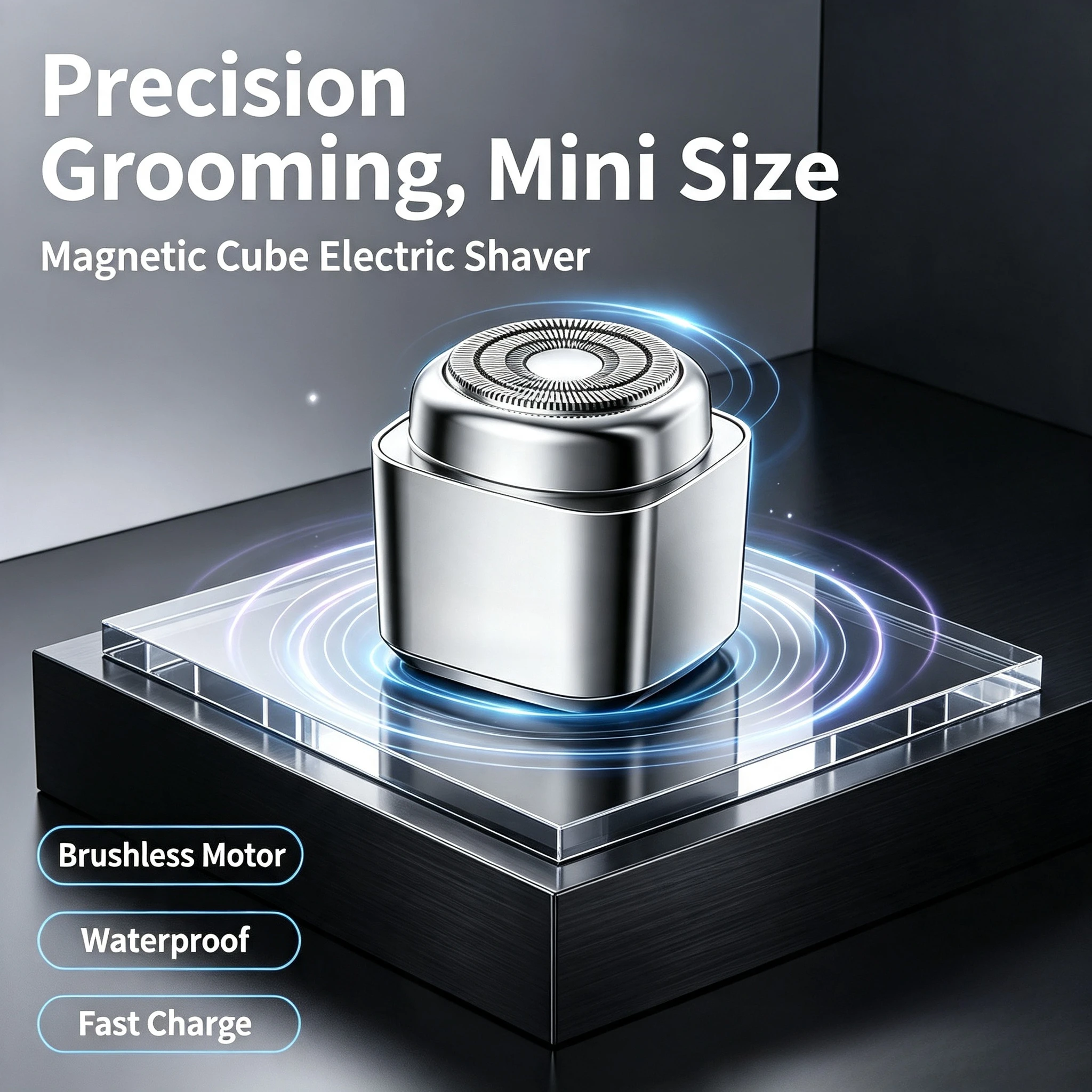 Magnetic Mini Cube Electric Shaver for Men Multifunctional Portable Fast Charging Brushless Motor Waterproof Razor For Travel