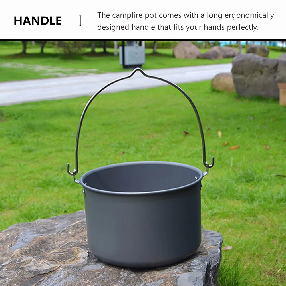 

Походный подвесной котелок из премиального алюминиевого сплава, большой емкости, легкий, для приготовления пищи на природе, портативный, для пикника, складной