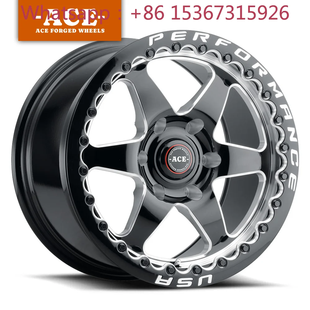 

17x10J 18x10J 18x12J Black Beadlock Forged Aluminum Drag Racing Wheels 5x139.7 ET-35 ET30