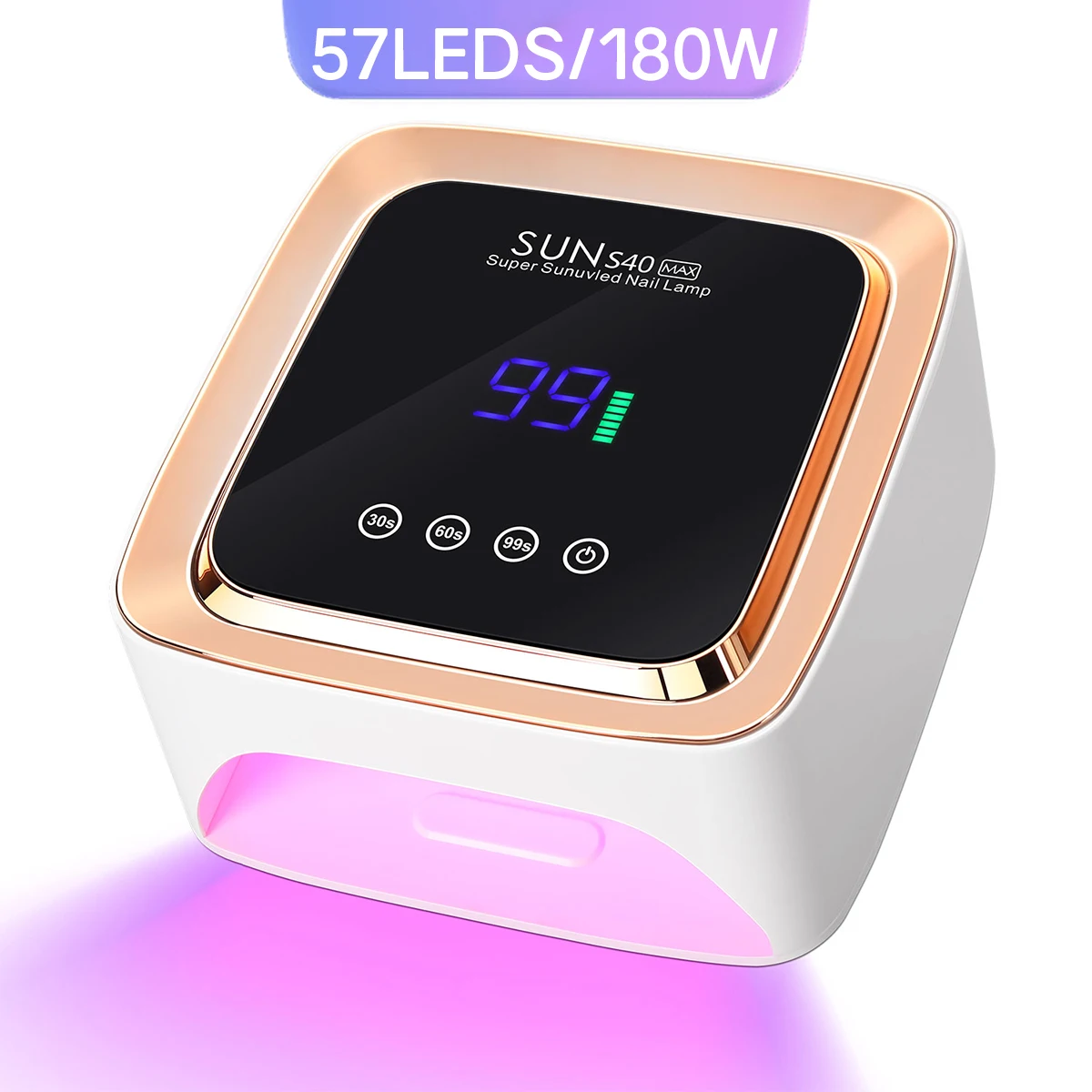 57 LEDS lampe à ongles UV LED Rechargeable 180W lampe de séchage de vernis Gel sans fil professionnelle pour manucure avec batterie intégrée