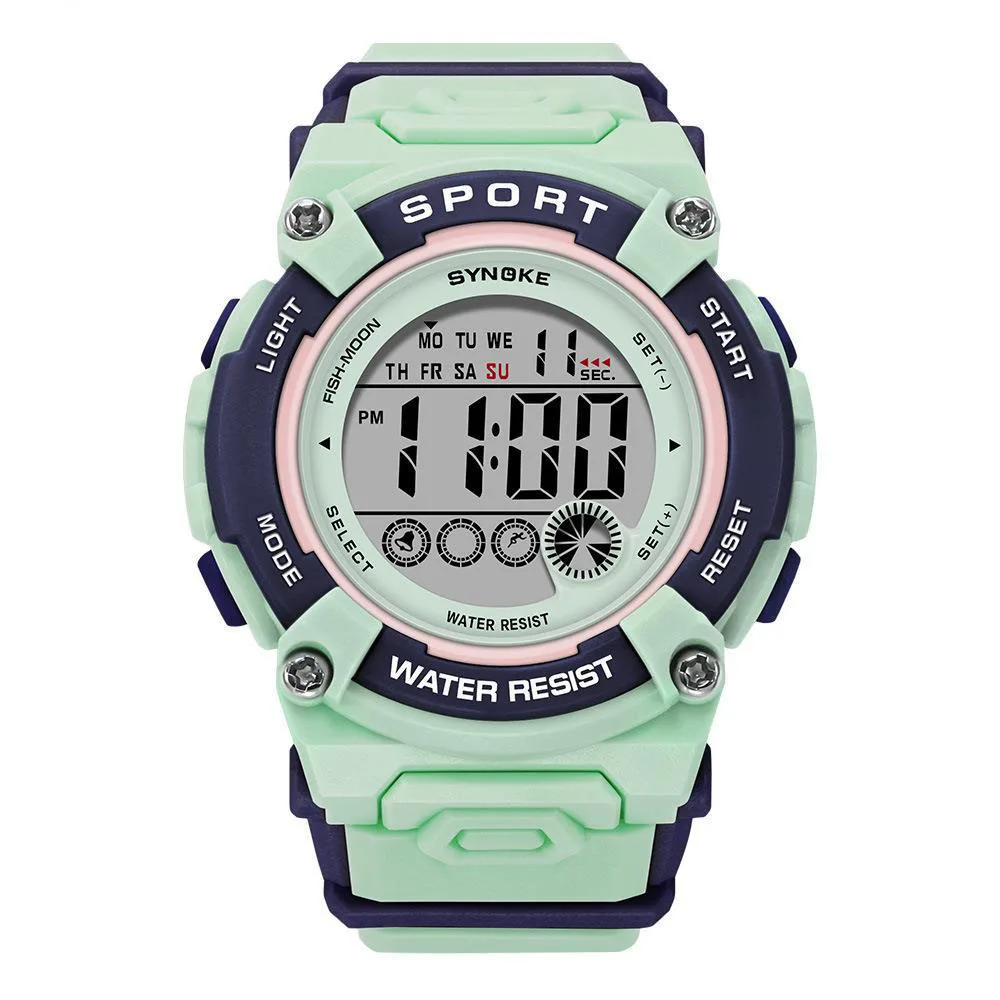 UTHAI Children Student Electronic Watch Waterproof Sport Multi functional Boys Girls Watches For8-22 Year Old New Equipment Gift