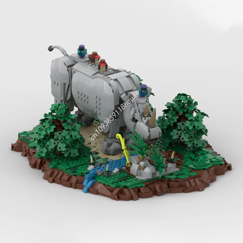 1144 elementy MOC Zestaw ekspozycyjny Majestic Rhino Bonus Model Klocki konstrukcyjne DIY Pomysł na architekturę Klocki Urodzinowe zabawki Prezenty świąteczne