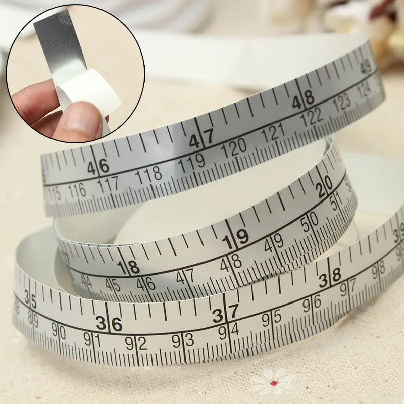 

150cm Vinyl Silver Self Adhesive Measuring Tape Ruler Sticker For Sewing Machine
