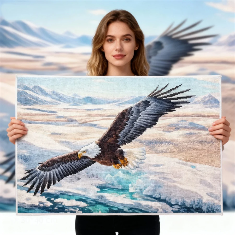 

2026New style Cross Stitch Kits The Soaring Eagle Patterns 11CT Counted Cross Stitch Kits Printed Handmade Embroidery Needlework