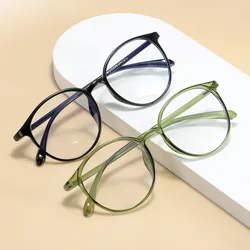 New Anti-blue Light Flat Glasses Vintage Round Thin Frame Glasses Women Man Flat Glasses Can Be Matched with Myopia Glass